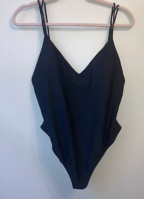 Volcom Simply Solid One Piece Swimsuit Reversible Black / Grey Womens XXL NWT • $39.99