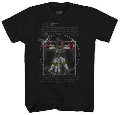 Star Wars Vitruvian Boba Fett Men's Black T-Shirt New • $13.99