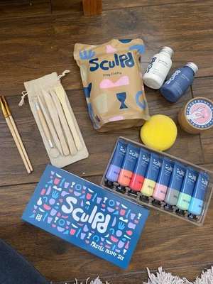 £25 • Buy Sculpt Clay Pottery Set Bundle - Clay, Paint, Brushes, Tools, Letters