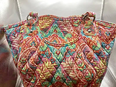 Vera Bradley Glenna Shoulder Handbag Purse Pink/Turquoise Paisley In Paradise • $22.99