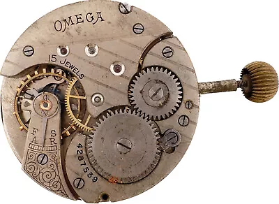 Antique 40mm Omega Levy Hermanos 15Jewel Mechanical Hunter Pocket Watch Movement • $95