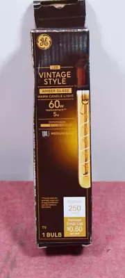 GE LED Light Bulb 5W 60W Equivalent Amber Glass Warm Candle Light • $10.99