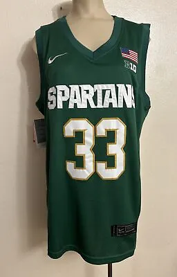 Magic Johnson Jersey Mens Medium Green Nike Elite Michigan State Spartans • $49.99