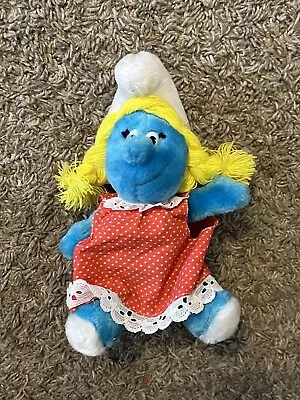 Vintage 1981 SMURFETTE Smurf Petit Wallace Berrie Plush Doll Toy • $7.97