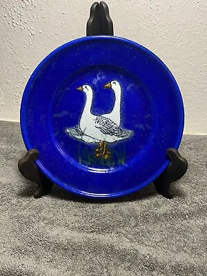Handcrafted Enamels By New Moon Enamel Over Copper Snow Geese Plate Dish Vintage • $15.95