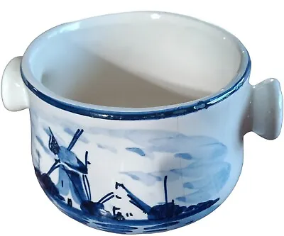 $10 • Buy DELFT HOLLAND  CERAMIC  WINDMILL Mug Flower Pot Blue & White With Handles 
