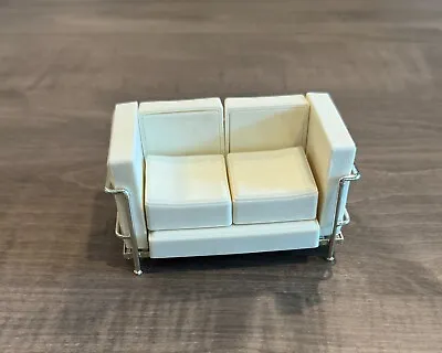 1:12 Scale White Le Corbusier Sofa Miniature Mid Century Modern Dollhouse • $55