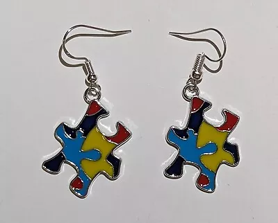 Autism Awareness Puzzle Pieces Earrings  • $6