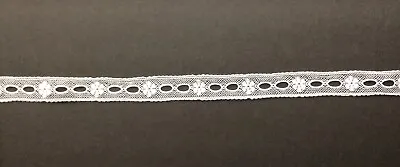 3/4  Heirloom White English Cotton Ribbon Insertion Lace Vintage #1950 • $1.69