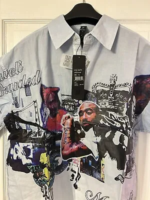 NEW Vintage Makaveli Branded Tupac Shakur 2Pac Rap Button Shirt Size XL • $16.99