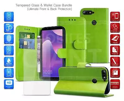 For LG G4 Wallet Case Card Slot PU Leather Phone Case & Tempered Glass • £6.75