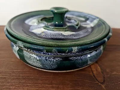 $29.95 • Buy Vintage Wheel Thrown Studio Pottery Serving Bowl /Lid  Signed Beautiful 8 