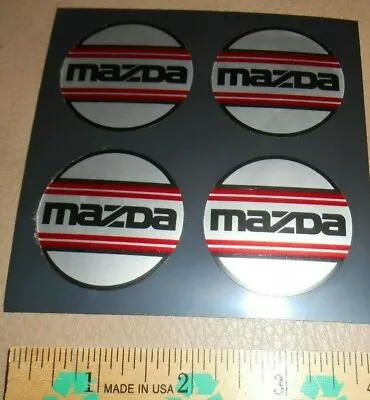 4x Decals Spinner Center Cap Mazda Metal Foil  1.75  Dia Sticker Free Ship • $12.75