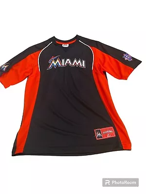 Preowned Majestic MLB Miami Marlins Shirt Size Medium R3 • $35