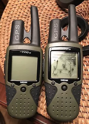 PAIR Garmin Rino 120 Handheld Hiking GPS Navigator & 2-Way Radio Tested Works • $215