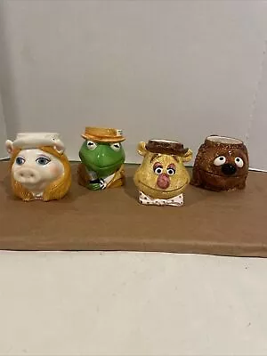 Vintage Sigma Tastesetter Cups Muppets Kermit Fozzie Miss Piggy Rolf EUC 4 Total • $50