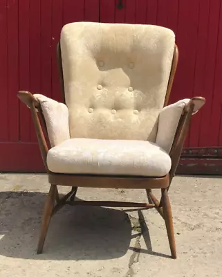 £125 • Buy Vintage Ercol Evergreen Low Back Easy Windsor Armchair Golden Dawn