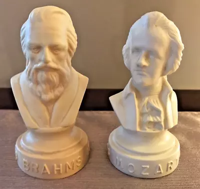 Vintage Halbe Composer Mozart & Brahms Small Plastic Busts Approx. 4  • $12.95