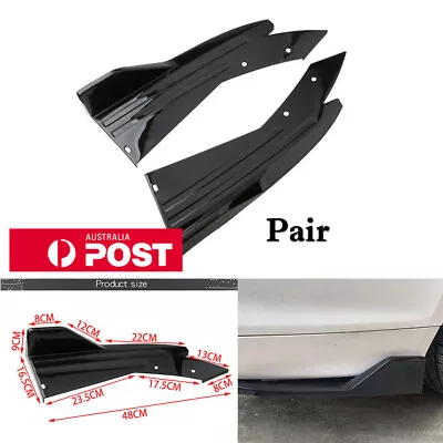 2x Universal Car Rear Bumper Spoiler Lip Splitter Diffuser Body Kit Glossy Black • $20.74