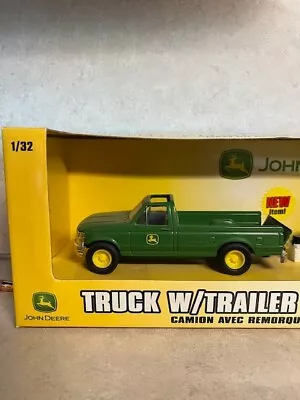 ERTL John Deere Toy Pickup Truck W/Trailer & Lawn Tractor • $25