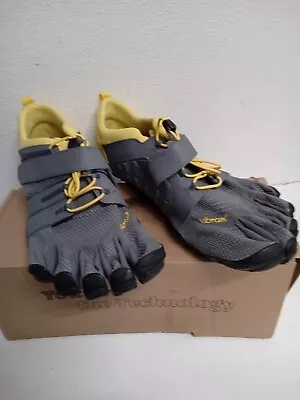 Vibram V-Train 2.0 FiveFinger Shoes Grey/yellow Mens Size 49 EU 13-14 US #P5 • $130