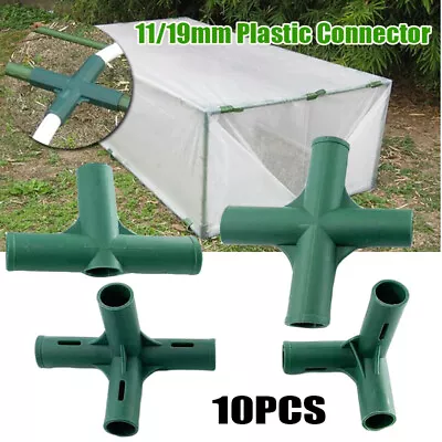 19mm Plastic Garden Plant Awning Joints Connector Frame Greenhouse Bracket Part • £5.88