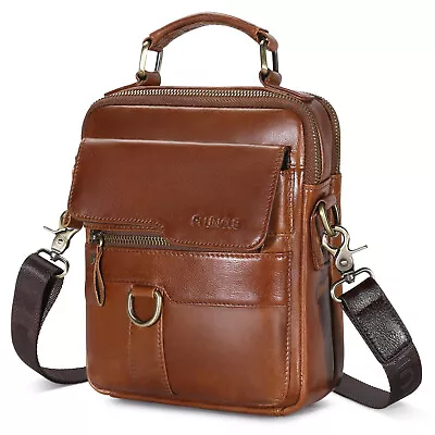 BAIGIO Men's Genuine Leather Shoulder Bag Messenger Briefcase CrossBody Handbag • $29.44