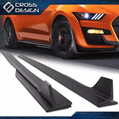 Side Skirt Extension Splitter W/ Winglet Fit For 15-22 Ford Mustang GT500 Style • $83.48