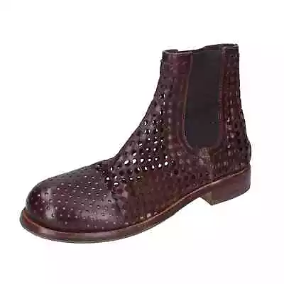 Shoes Women MOMA Ankle Boots Brown Leather 1CS421-PEC BC71 • $193.99