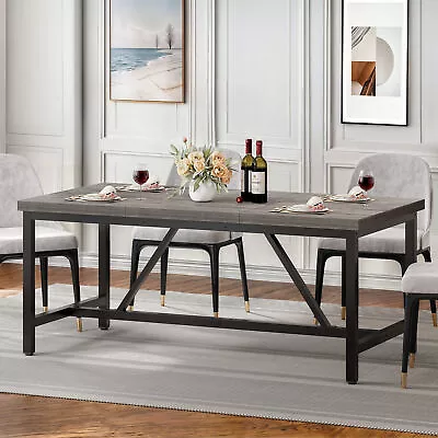 70.8  Large Kitchen Dining Room Table For 6-8 People Farmhouse Dinner Table • $123.99