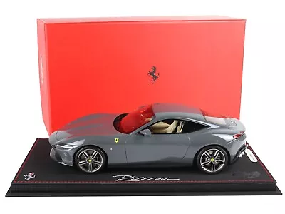 Ferrari Roma Medium Gray & Display Case 1/18 Model Car By Bbr P18185 Oo1 • $499.99