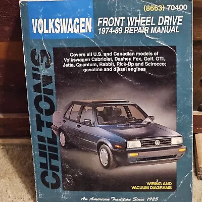 Chilton 70400 Volkswagen Fox Golf GTI Jetta Rabbit 1974-1989 Repair Manual • $8