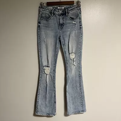 Vigoss Jeans Womens 26 Jagger Bootcut Mid Wash Low Rise Distressed • $9.95