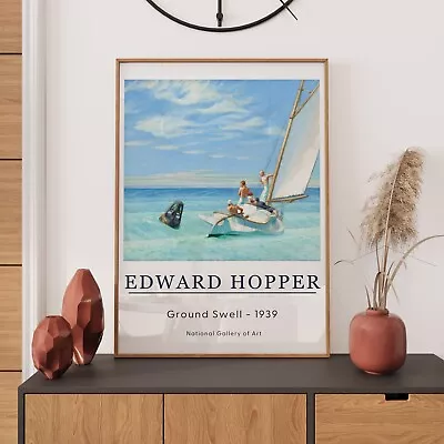 Edward Hopper Print: Exhibition Poster. Famous Paintings Home Décor A2/A3/A4/A5 • £5.99