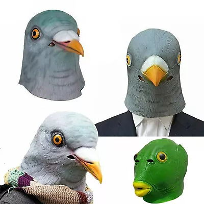 Creepy Animal Pigeon Head Mask Party Toys Halloween Costume Theater Prop Latex • $18.99