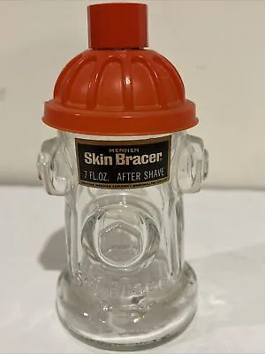 Vintage Mennen Skin Bracer Aftershave Fire Hydrant 7oz Bottle 6  Glass W/ Lid • $14.99