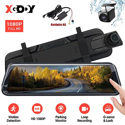 XGODY 1080P Dash Camera 10  Rear View Camera Car DVR Reversing Mirror Recorder • $80.90