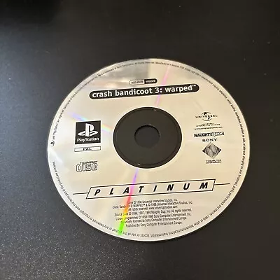 Crash Bandicoot 3 Warped Platinum PS1 PlayStation 1 Disc Only • £7.95