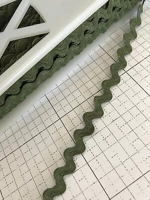 Ric Rac Braid Trim 8mm Olive / Avocado Green - By The Meter • $3.95