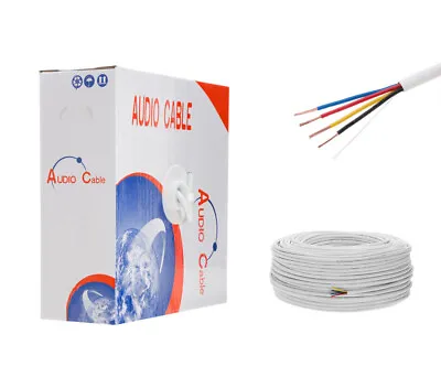 100ft Speaker Wire 16AWG 4 Conductor 16/4 Gauge CL2 Rated Bulk Audio Cable • $39.95