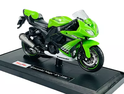 Maisto Kawasaki Ninja Zx-10r Green 1:18 Die Cast Model New In Box Motorcycle • £9.66