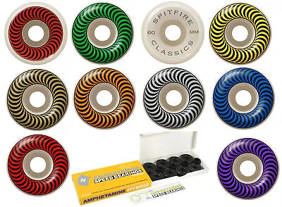 Spitfire Skateboard Wheels With Hybrid Ceramic Bearings Classics White 99A • $38.95