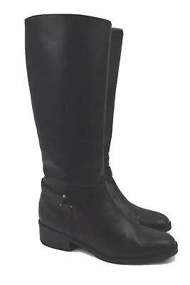 Amanda Smith Boots-494 Bridle-Womans 8M-Black-Leather-1.5  Heel-w Box-Knee Hi • $49.99