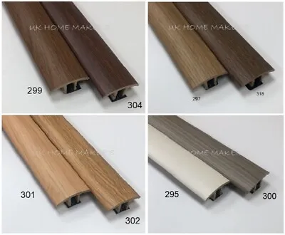 Laminate Wood Flooring Threshold MDF Floor Trim T Bar Edge Profile Door Strip • £9.79