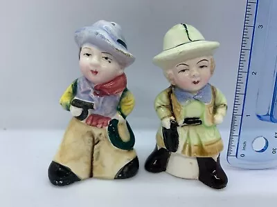 Vintage  Salt & Pepper Shaker Cowboy & Girl Japan • $12.99