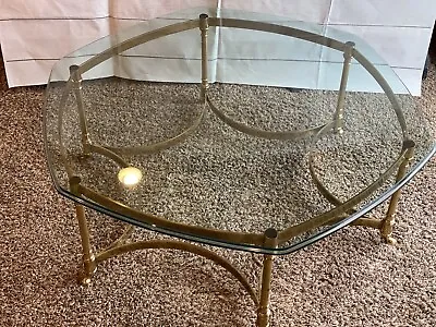 Glass For Labarge Brass  Hollywood Regency Hexagonal Coffee Table Glass ONLY! • $149.40