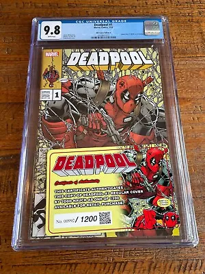 Deadpool #1 Cgc 9.8 Todd Nauck Mcfarlane Spider-man 1 Variant Limited 1200 Coa • $124.99