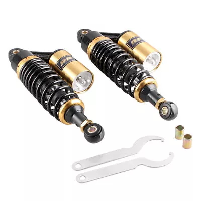 280mm 11  Eye To Eye Pair Air Shock Absorbers Set Fit Scooter Bike Moped Black • $106.26