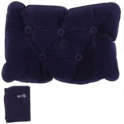 INFLATABLE TRAVEL PILLOW Back Support Camping Festival Holiday Blow Up Cushion • £7.19