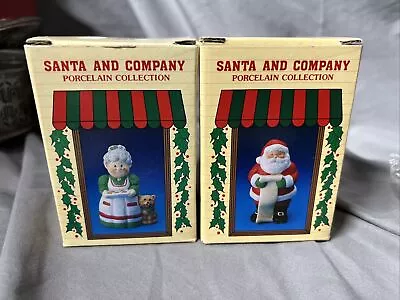 Vintage Russ Berrie Mrs. Claus & Santa Christmas Figurine 5594 5595 -B4 • $28